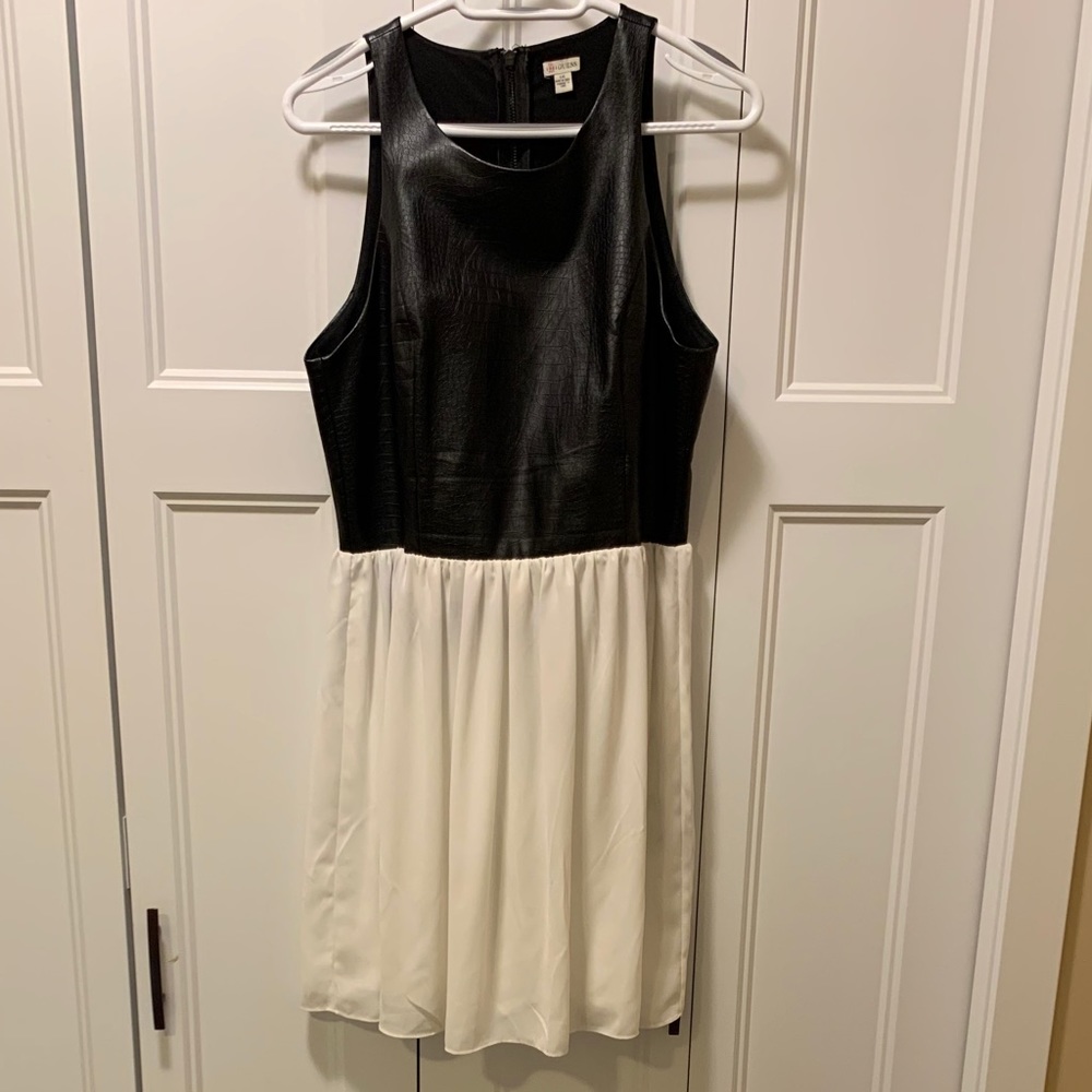 Guess Faux Leather with Flowy bottom Dresd